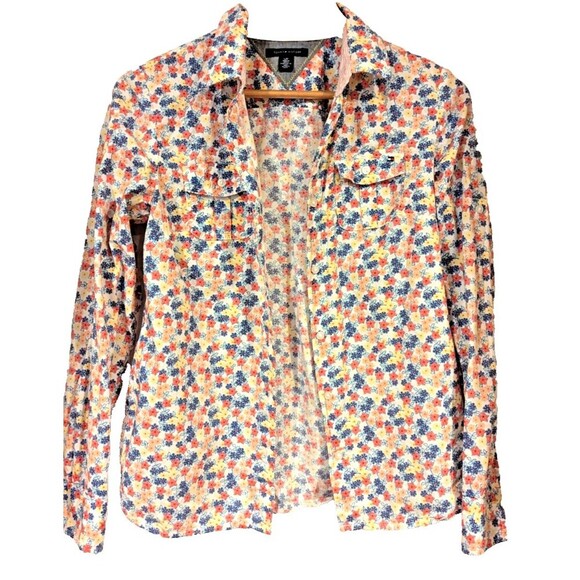 Tommy Hilfiger Women's‎ long sleeve bright ditsy floral button down sz S Casual - Picture 1 of 8